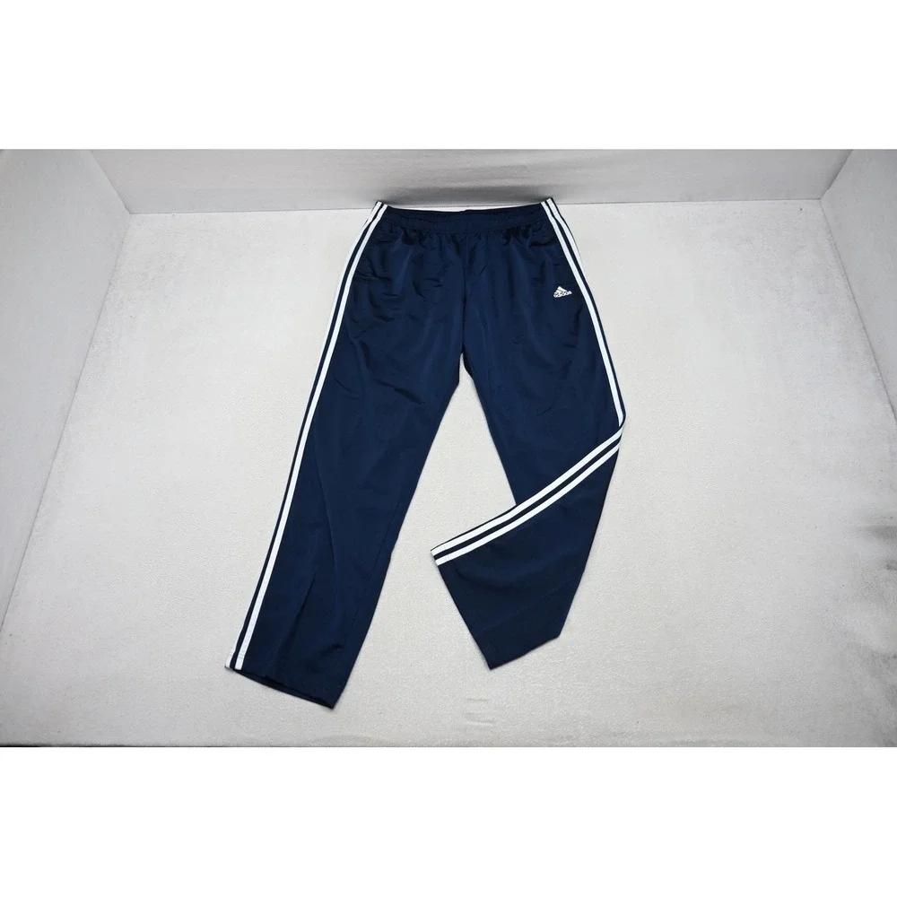 Adidas Track Sweat Pants Mens XL Navy Blue White 3-Stripe Athletic Excellent